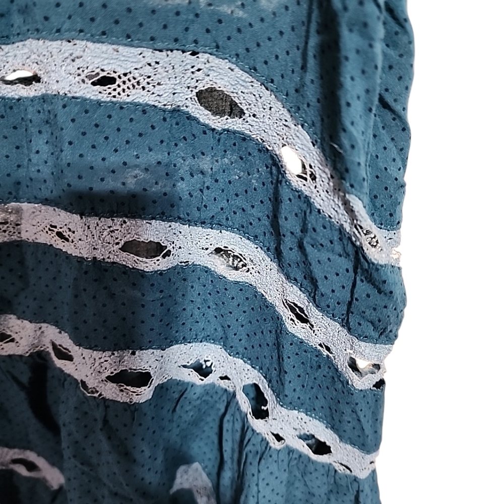 Intimately Free People Blue And lace Slip Dress Babydoll Shirt Sz Xsmall - Picture 3 of 6